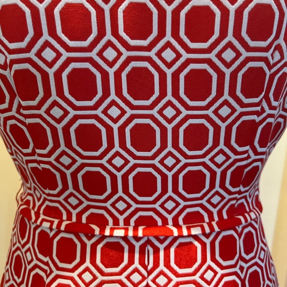 TAHARI Orange Geometric Pattern Dress - Picture 2 of 4